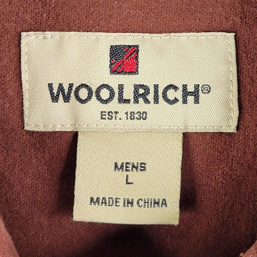 Woolrich Button Down Shirt Red Solid Cotton Long … - image 6